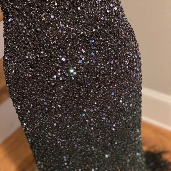 Haute Hippie Sequin Bead Feather Embellished Gown - Picture 8 of 16